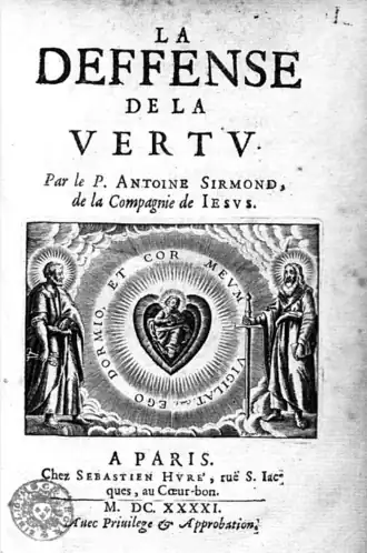 Книга Антуана Сирмона «La Deffense de la vertu»