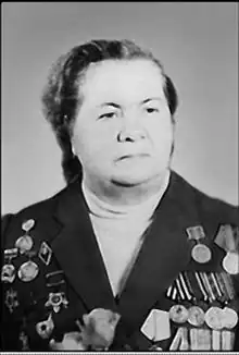 врач-терапевт, депутат Верховного Совета БАССР 1 и 2-го созывов, участница Советско-финской и Великой Отечественной войн.