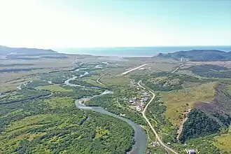 Вид на реку Палану с воздуха