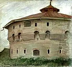 Башня крепости.Художник Е. Е. Лансере (1912)