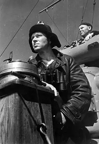 Бой за Одессу. Командир корабля «Фрунзе» П.А. Бобровников. 1 сентября 1941 Фото Зельма, Георгий Анатольевич.