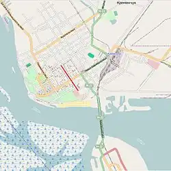 На карте Кременчуга