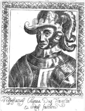 Гравюра из книги Муньоса «История семьи Колонна» (1658)