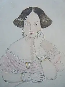 Виктория Конрой на портрете, выполненном принцессой Викторией Кентской в декабре 1836 года.