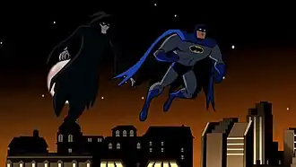 Дэдмен и Бэтмен в астральной форме летят над Лондоном