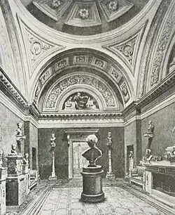 Выставочный зал дома, северная половина, 1819 год. Акварель М. Н. Воробьёва