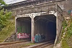 Портал путепровода со стороны тоннелей метро