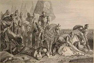 Неизвестный гравер, Дмитрий Донской у тел Пересвета и Челубея, 1900 г.