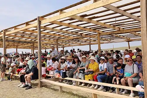 Зрители смотрят выступление монгольских артистов