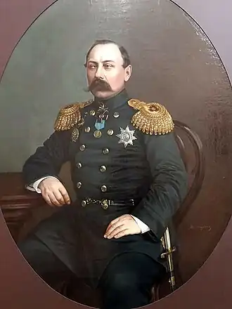 И. А. Тюрин. Портрет контр-адмирала Николая Алексеевича Ивашинцова. Холст, масло. 2-я половина XIX в. Музей РГО