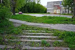 Остатки железнодорожной ветки, которая в прошлом вела к Казанскому мясокомбинату