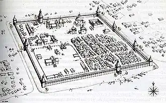 Каргопольская крепость в начале XVIII века