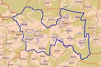 Колковская поселковая община на карте