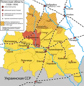 Копаткевичский район на карте