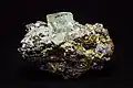 Кристалл Флюорита на галените с пиритом. Месторождение: Дальнегорск