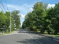 Вид на Еленинскую улицу от пересечения с Манежным спуском