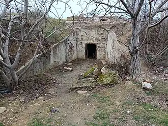 Вход в артиллерийский погреб, южный участок батареи