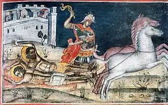 Мучения святых Онисифора и Порфирия. Тзортзи (Зорзис) Фука. Фреска. Афон (Дионисиат). 1547