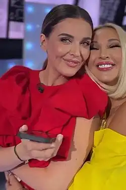 Наталия Власова и Лера Кудрявцева, съёмки телепередачи "Секрет на миллион"