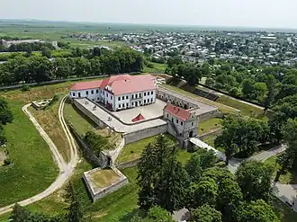 Вид с воздуха на Збаражский замок