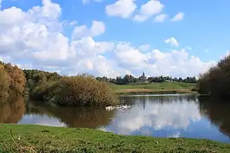 Вид на Новоселицу с берега реки Хомора