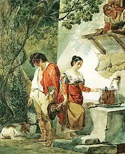 Прерванное свидание (Вода уж чрез край бежит), 1827