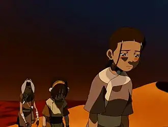 Катара, Тоф и Сокка идут по пустыне