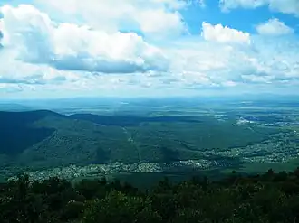 Дачи арсеньевцев в долине реки Дачная. Вид с сопки Обзорная.