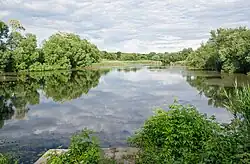 Пруд на реке в селе Россошки