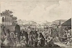 Карасубазарский базар. Художник Ф. И. Гросс, перв. пол. XIX в, ГИМ