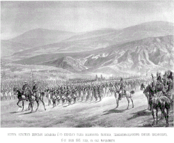 Адольф Шарлемань. Встреча остатков шефского 17-го егерского полка полковника Карягина с главнокомандующим князем Цициановым, 17 июля 1805 года, село Мардагишти