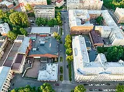 Вид с дрона на Бобруйскую улицу в направлении на юг