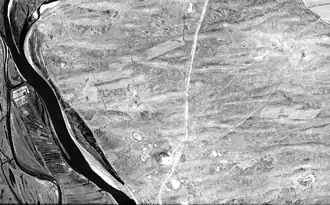 Селитренное городище и округана спутниковой съёмке 1967 года