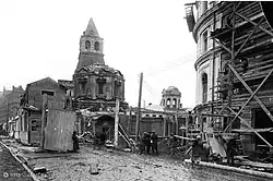 Снос церкви Владимирской Божией Матери у Владимирских ворот. 1934 год.