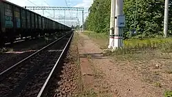 Финская пассажирская платформа. Вид в сторону тупика.