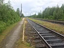 Пассажирская платформа. Вид в сторону ст. Пенинга.