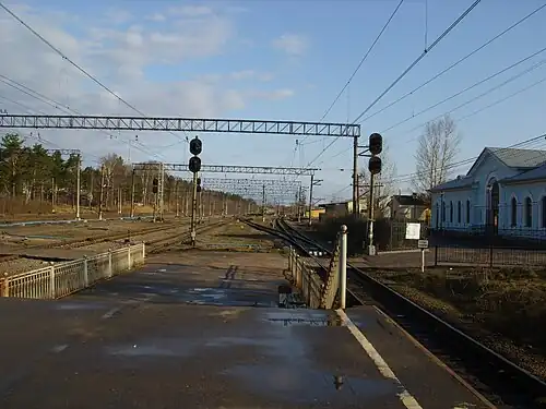 Путевое развитие станции Сосново, вид на север