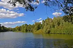 пруд на реке в посёлке Тростянец