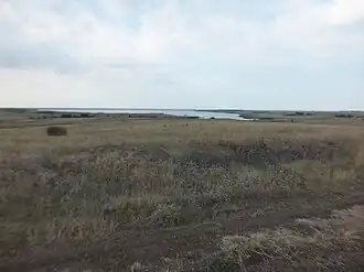 Феодосийское водохранилище, вид от трассы "Таврида"