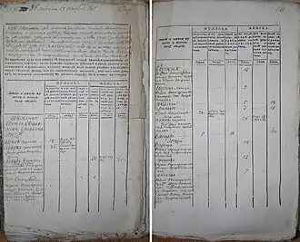 Фрагменты ревизской сказки села Славного Шеского и Кушальского стана Тверского уезда Тверского наместничества 1795 года.