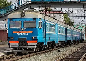 ЭД2Т-0034 в голубой окраске ЗСЖД