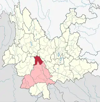 Цзиндун-Ийский автономный уезд на карте