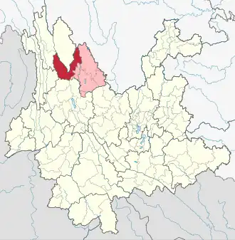 Юйлун-Насиский автономный уезд на карте