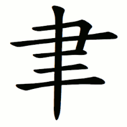 Черта, пересекающие другие черты, пишется после черт, которые она пересекает