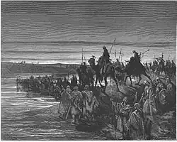 Израильтяне пересекают Иордан.Гравюра Гюстава Доре.