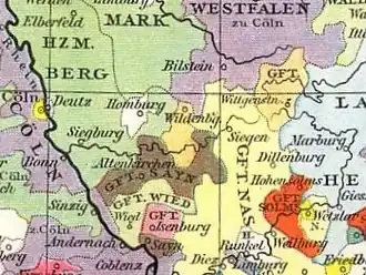 Графство Сайн около 1450 года