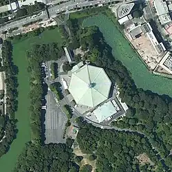 Будокан (вид сверху), Токио, Япония, 1964