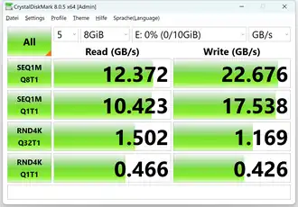 Скриншот программы CrystalDiskMark