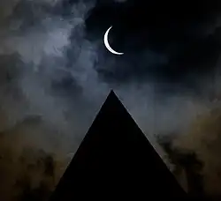 Частное затмение в Вашингтоне (на переднем плане — монумент Вашингтону)