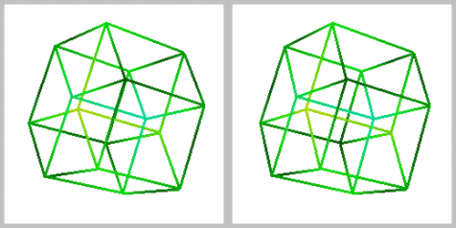 стереопара трёхмерной модели тессеракта